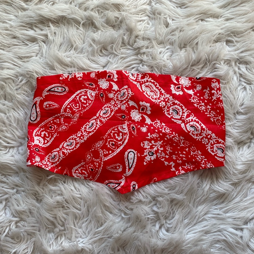 Size S Red Bandeau Tube Top